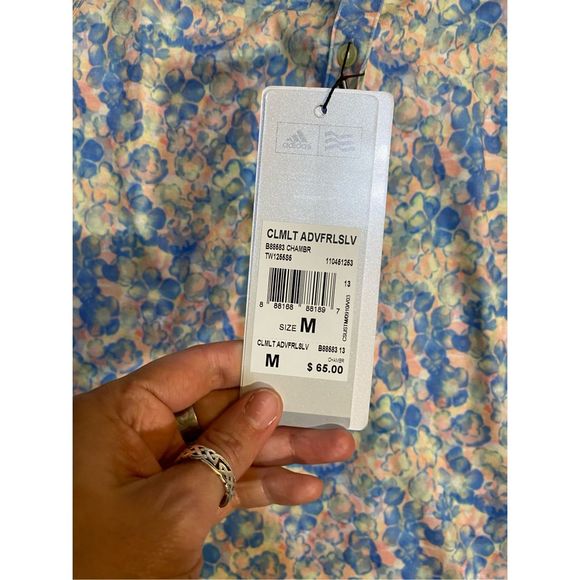 Adidas NWT Adipure Climalite Striped Top Sleeveless Vest, Sz Medium, MP $65 - Picture 3 of 12